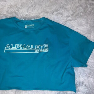 Alphalete Blue Cropped Lifestyle Graphic Tee size XL